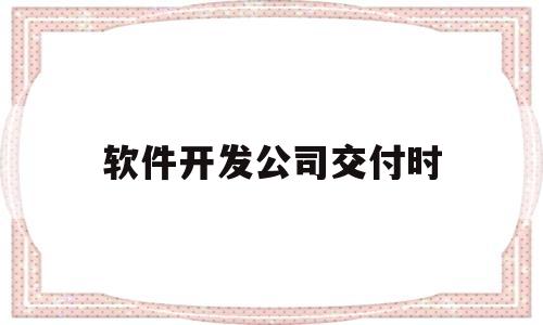 软件开发公司交付时(软件开发公司交付时间要求)