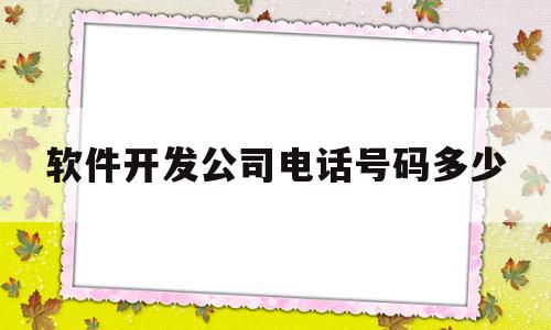 软件开发公司电话号码多少(软件开发公司电话号码多少号)