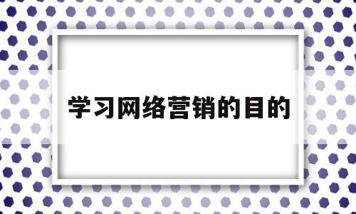 学习网络营销的目的(网络营销的目的是什么,具体体现在哪些方面?)