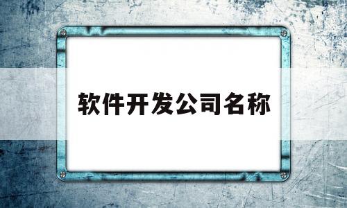 软件开发公司名称(软件开发公司)