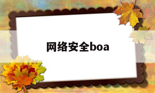 网络安全boa(网络安全bot)