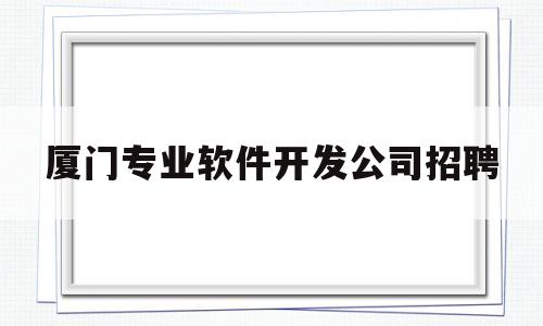 厦门专业软件开发公司招聘(厦门软件开发工资一般多少)