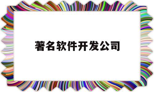 著名软件开发公司(著名软件开发公司有哪些)