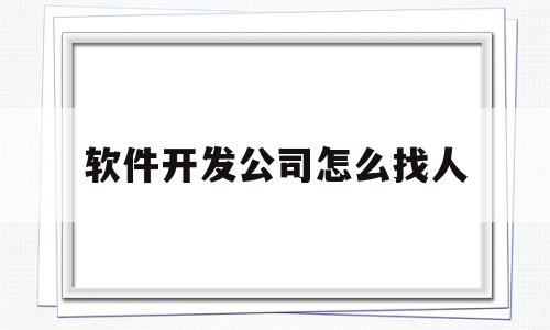 软件开发公司怎么找人(软件开发公司怎么找人代做)