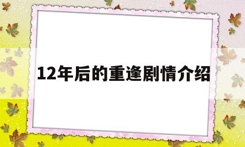 12年后的重逢剧情介绍(十二年后的重逢国语)