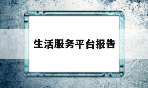 生活服务平台报告(生活服务平台简介)