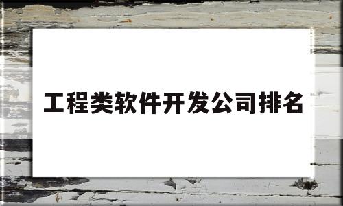 工程类软件开发公司排名(软件开发公司专业工程)