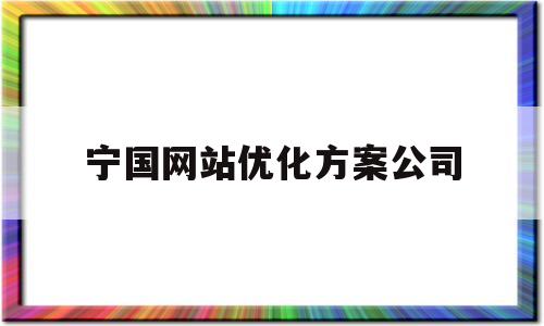 宁国网站优化方案公司(宁国网站制作公司)