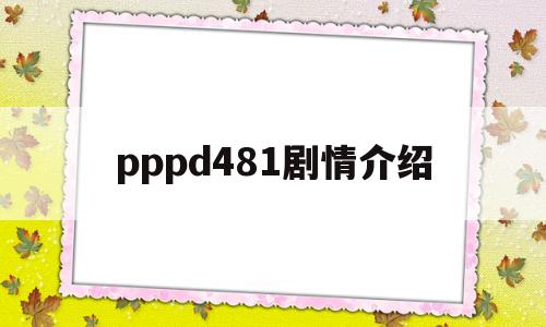 pppd481剧情介绍的简单介绍