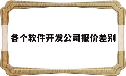 各个软件开发公司报价差别(app软件开发价格公道)