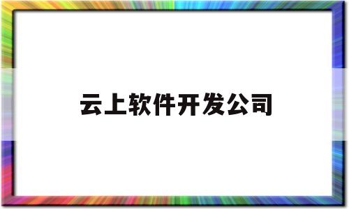 云上软件开发公司(云上软件开发公司怎么样)