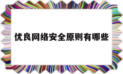 优良网络安全原则有哪些(网络安全可以从哪些方面优化)