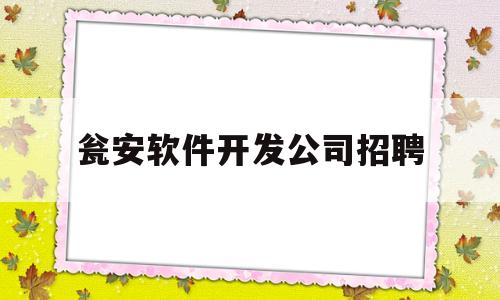 瓮安软件开发公司招聘(瓮安软件开发公司招聘信息)