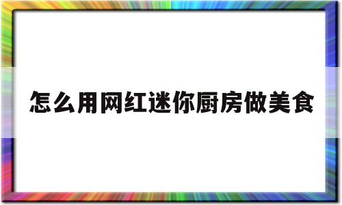 怎么用网红迷你厨房做美食(怎么用网红迷你厨房做美食呢)