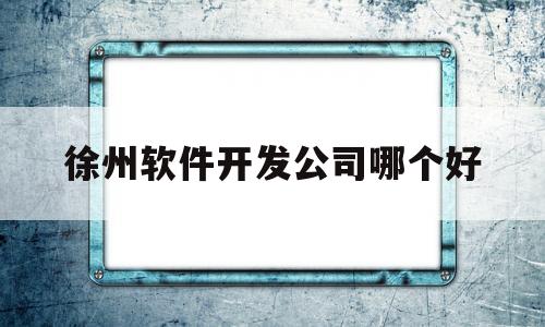 徐州软件开发公司哪个好(徐州软件公司招聘信息)