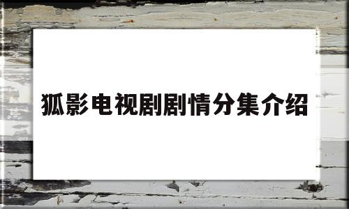 狐影电视剧剧情分集介绍(狐影电视剧剧情分集介绍演员)